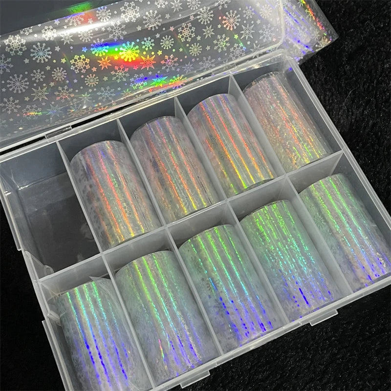 1 Box Multiflora Rose Nail Foils for Transfer Paper Flowers Stickers Sliders Nails Wraps DIY Floral Rosa Nail Art Decorations