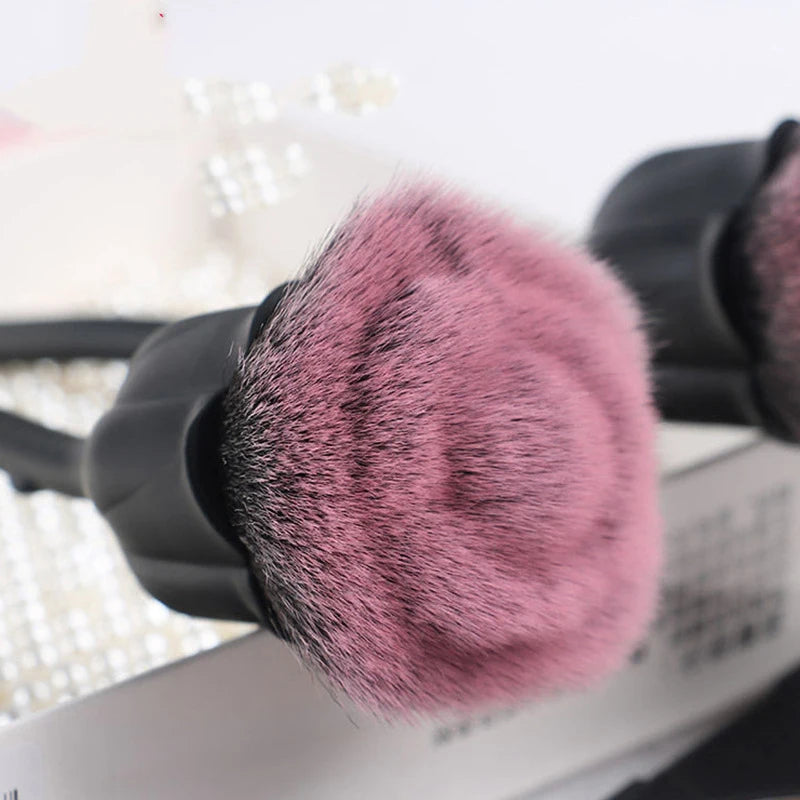 Flower Nail Brush for Manicure  Rose Shape Nail Art Brushes Round Small UV Gel Polish Powder Cleaning Tools Nail Accesories