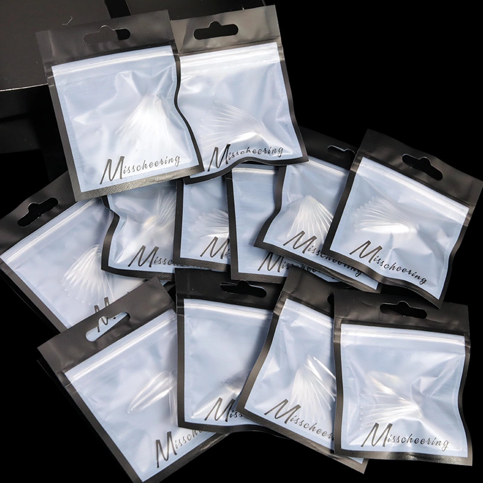 140pcs Almond Square Seamless Transparent False Nail Stickers Full Cover Nail Press Stickers Nail Acrylic Nail Salon Extension