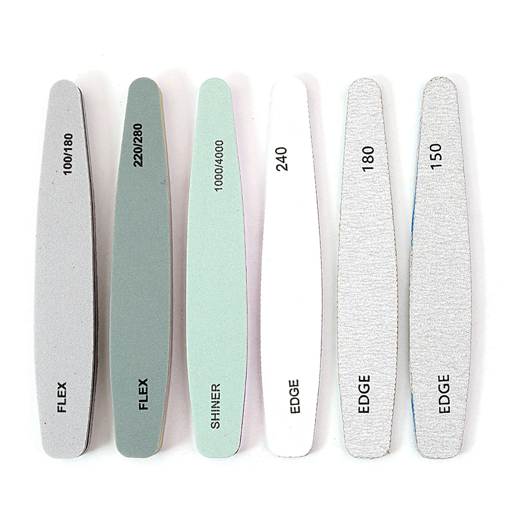 6Pcs Professional Nail File Buffer 100/180 , 220/280, Grit Nail File 240.
.