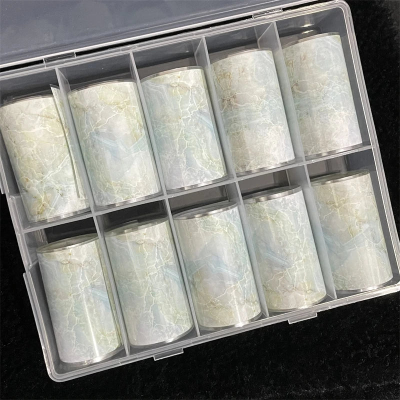 1 Box Multiflora Rose Nail Foils for Transfer Paper Flowers Stickers Sliders Nails Wraps DIY Floral Rosa Nail Art Decorations
